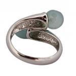 Stříbrný extravagantní prsten s akvamaríny Stříbrný extravagantní prsten s akvamaríny
