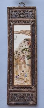 Čínský porcelánový panel s malbou dětí Čínský porcelánový panel s malbou dětí