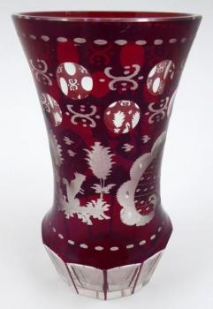 Silnostěnná sklenice s rubínem - Ve stylu Egermann Silnostěnná sklenice s rubínem - Ve stylu Egermann