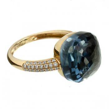 Zlatý prsten s topazem a brilianty Zlatý prsten s topazem a brilianty