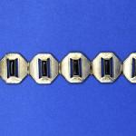 Zlatý náramek z onyxu ve stylu art deco, Au 585/1000/ 32,55 g, 1930 Zlatý náramek z onyxu ve stylu art deco, Au 585/1000/ 32,55 g, 1930