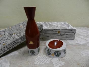 Váza a popelník, styl brusel - J. Marek, Royal Dux Váza a popelník, styl brusel - J. Marek, Royal Dux