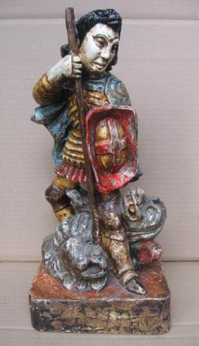 Sv. Jiří s drakem ( dřevořezba )  Sv. Jiří s drakem ( dřevořezba )