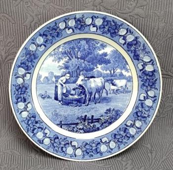 Dezertní talíř, vesnický motiv, zn.Villeroy & Boch Dezertní talíř, vesnický motiv, zn.Villeroy & Boch