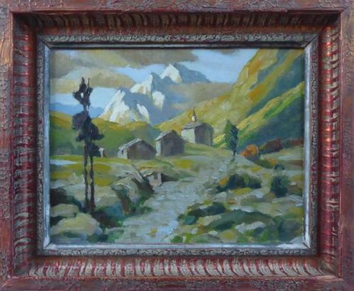 Horská krajina s kostelíkem Horská krajina s kostelíkem