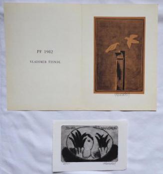 Vladimír Komárek - PF 1982, Exlibris Johan Souvere Vladimír Komárek - PF 1982, Exlibris Johan Souvere