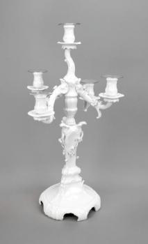 KPM Berlin, porcelánový pětiplamenný svícen KPM Berlin, porcelánový pětiplamenný svícen