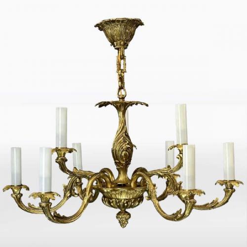 Mosazný secesní lustr, 1915 Mosazný secesní lustr, 1915