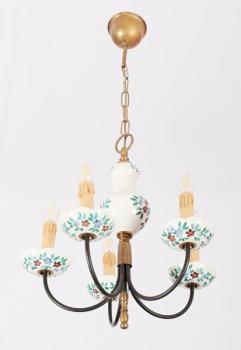 Malovaný porcelánový lustr. Pětiramenný Malovaný porcelánový lustr. Pětiramenný