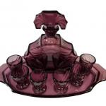 ART DECO LIKÉROVÝ SET J. INWALD TEMNĚ FIALOVÝ ART DECO LIKÉROVÝ SET J. INWALD TEMNĚ FIALOVÝ