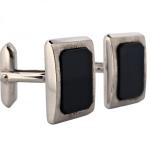 Stříbrné manžetové knoflíčky s onyxem Stříbrné manžetové knoflíčky s onyxem