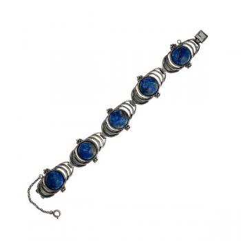 Stříbrný náramek s lapis lazuli, dominatní a výraz Stříbrný náramek s lapis lazuli, dominatní a výraz