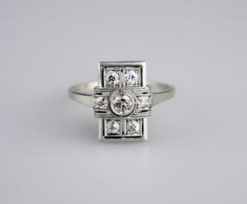 Art deco zlatý prsten s diamanty Art deco zlatý prsten s diamanty