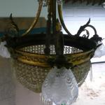 Lustr mosaz+broušené sklo Lustr mosaz+broušené sklo