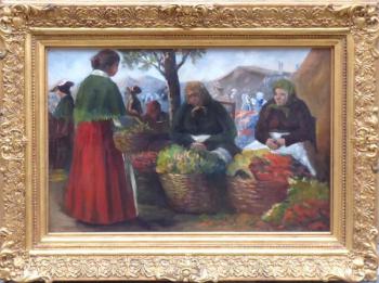 Slečna s košíkem na trhu  Slečna s košíkem na trhu