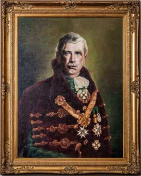 Maďarský portrét muže s vyznamenáním. Signováno Maďarský portrét muže s vyznamenáním. Signováno