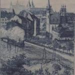 Bohumil Kozina - Vlak u nádraží Vyšehrad, Albertov Bohumil Kozina - Vlak u nádraží Vyšehrad, Albertov