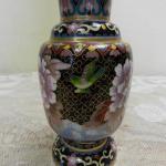 Zdobená modrá váza, cloisonné Zdobená modrá váza, cloisonné