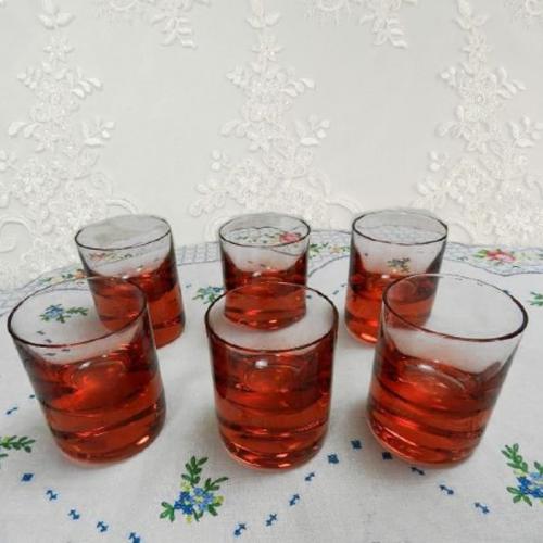 Rubínové sklenice Moser, sada 6 ks - Oldřich Lípa Rubínové sklenice Moser, sada 6 ks - Oldřich Lípa