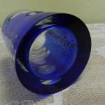 Autorská broušená modrá váza  Autorská broušená modrá váza