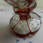 Masivní zdobená rubínová sklenice, biedermeier Masivní zdobená rubínová sklenice, biedermeier