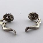 Stříbrné náušnice na klipsy, s broušenými kamínky Stříbrné náušnice na klipsy, s broušenými kamínky