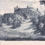 Pohled na zámek s hradbami Pohled na zámek s hradbami