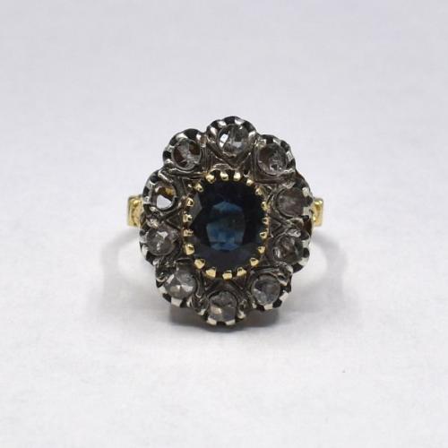 Zlatý prsten se safírem, 1870 Zlatý prsten se safírem, 1870