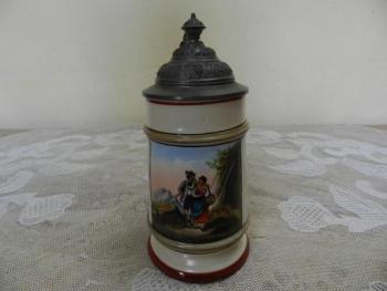 Porcelánový malovaný korbel / krýgl, průsvitka Porcelánový malovaný korbel / krýgl, průsvitka