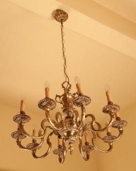 Zlatý bronzový lustr Klasicistní 10 žárovek Zlatý bronzový lustr Klasicistní 10 žárovek