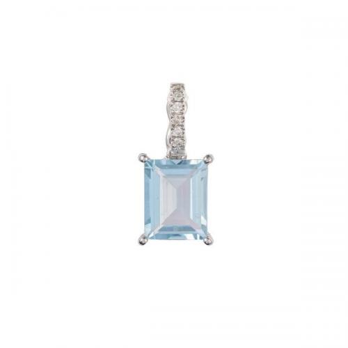 Přívěsek s přírodním topazem a diamanty Přívěsek s přírodním topazem a diamanty