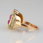 Zlatý prsten s rubíny a diamanty Zlatý prsten s rubíny a diamanty