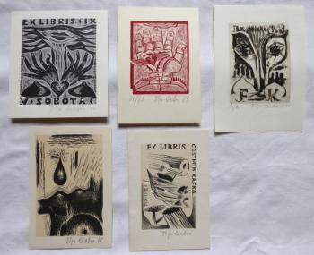 Olga Čechová - 3 x Ex libris, Kapka, Srdci na dlan Olga Čechová - 3 x Ex libris, Kapka, Srdci na dlan