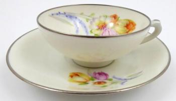 D. R. & Barranger, Limoges - Šálek s květy D. R. & Barranger, Limoges - Šálek s květy