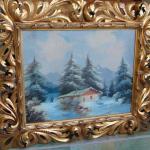 Obraz zimní krajina ve Florentinském rámu Obraz zimní krajina ve Florentinském rámu