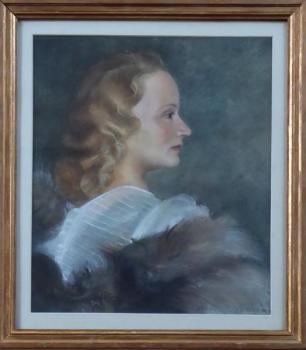 Portrét plavovlasé dívky s kožešinou Portrét plavovlasé dívky s kožešinou