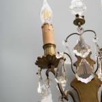 Párové nástěnné lampy z bronzu s křišťálovými ověs Párové nástěnné lampy z bronzu s křišťálovými ověs