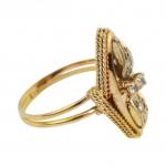 Starožitný zlatý prsten s leukosafíry Starožitný zlatý prsten s leukosafíry