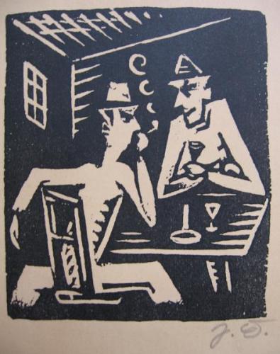 Čapek Josef : V hospodě ( linoryt ) Čapek Josef : V hospodě ( linoryt )