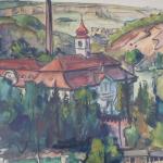 František Viktor Mokrý - Pohled na městečko František Viktor Mokrý - Pohled na městečko