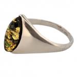 Stříbrný prsten se zeleným jantarem Stříbrný prsten se zeleným jantarem