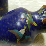 Mosazné párové vázy, cloisonné, smalt Mosazné párové vázy, cloisonné, smalt