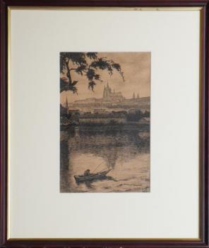 Alois Ježek - Rybář u Pražského hradu Alois Ježek - Rybář u Pražského hradu