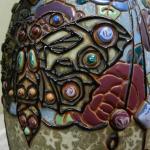 Zdobená váza s kabošony - Amphora Teplice Zdobená váza s kabošony - Amphora Teplice