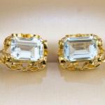 Zlaté náušnice s akvamaríny Zlaté náušnice s akvamaríny