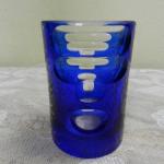 Autorská broušená modrá váza  Autorská broušená modrá váza
