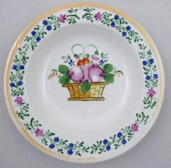 Talíř s růžemi v košíku - August Novotny Altrohlau Talíř s růžemi v košíku - August Novotny Altrohlau