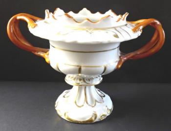 Miska na nožce, s červenými úchyty - 19. století Miska na nožce, s červenými úchyty - 19. století