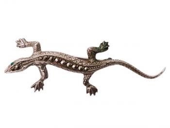 Stříbrná brož ještěrka Stříbrná brož ještěrka