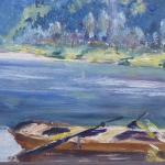 Vojtěch Pernica - Loďka na řece za slunného dne Vojtěch Pernica - Loďka na řece za slunného dne